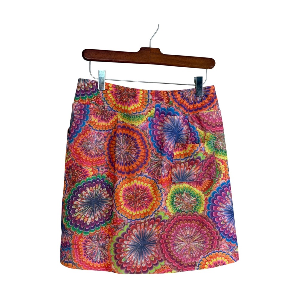 B Skinz Skort Womens M Multi Color Psychedelic Floral Athletic Golf Tennis